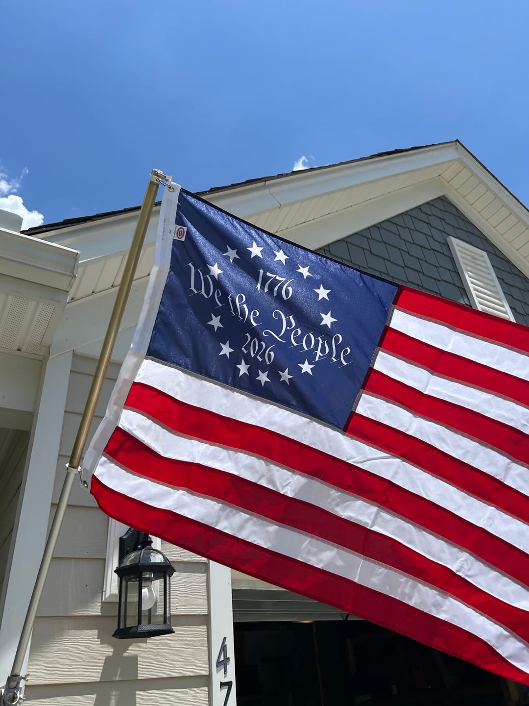 Customer photo review of NEW! We The People Betsy Ross Flag - Fully Printed Nylon