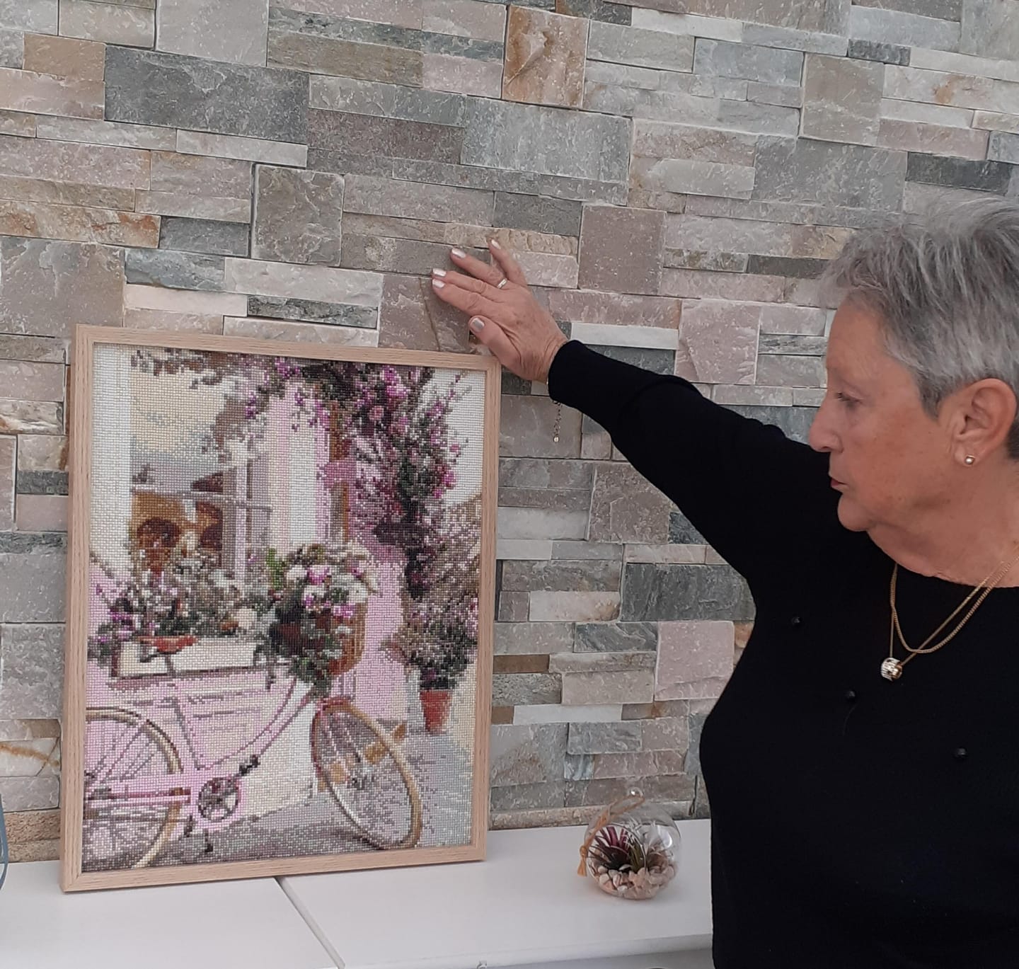 Customer photo review of Broderie Diamant - Bicyclette rose
