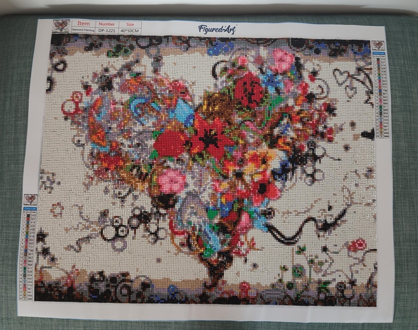 Customer photo review of Broderie Diamant - Coeur Graffiti