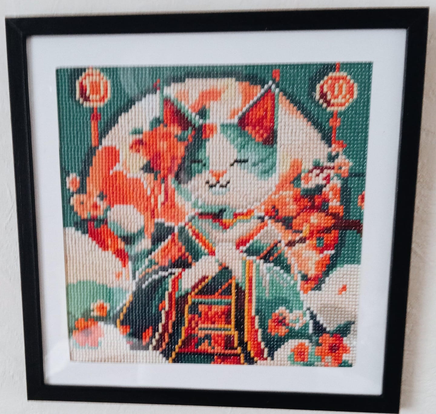 Customer photo review of Mini Diamond Painting 25x25cm - Chat Princesse Japonaise