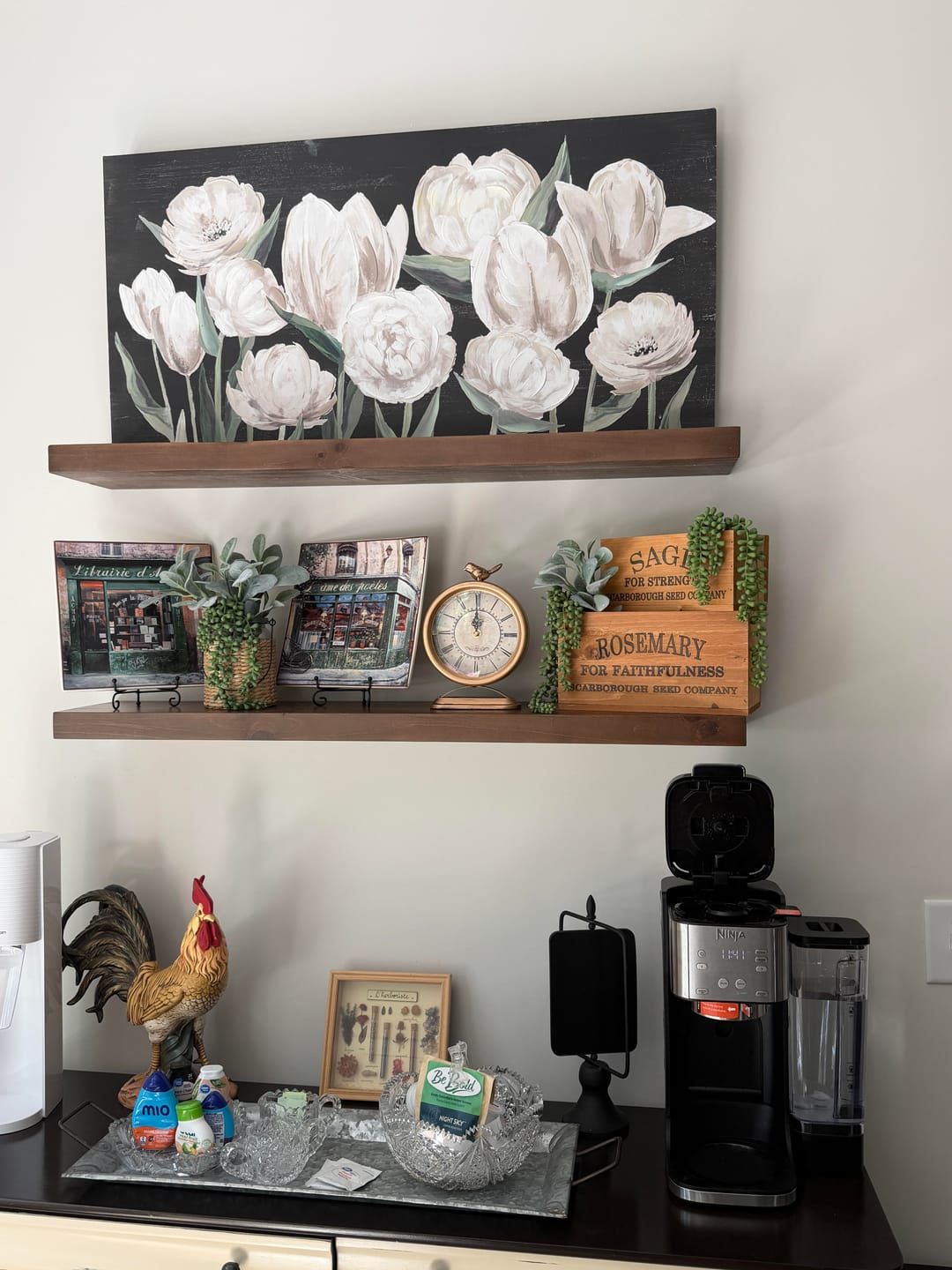 Customer photo review of Rustic Pine Floating Shelves