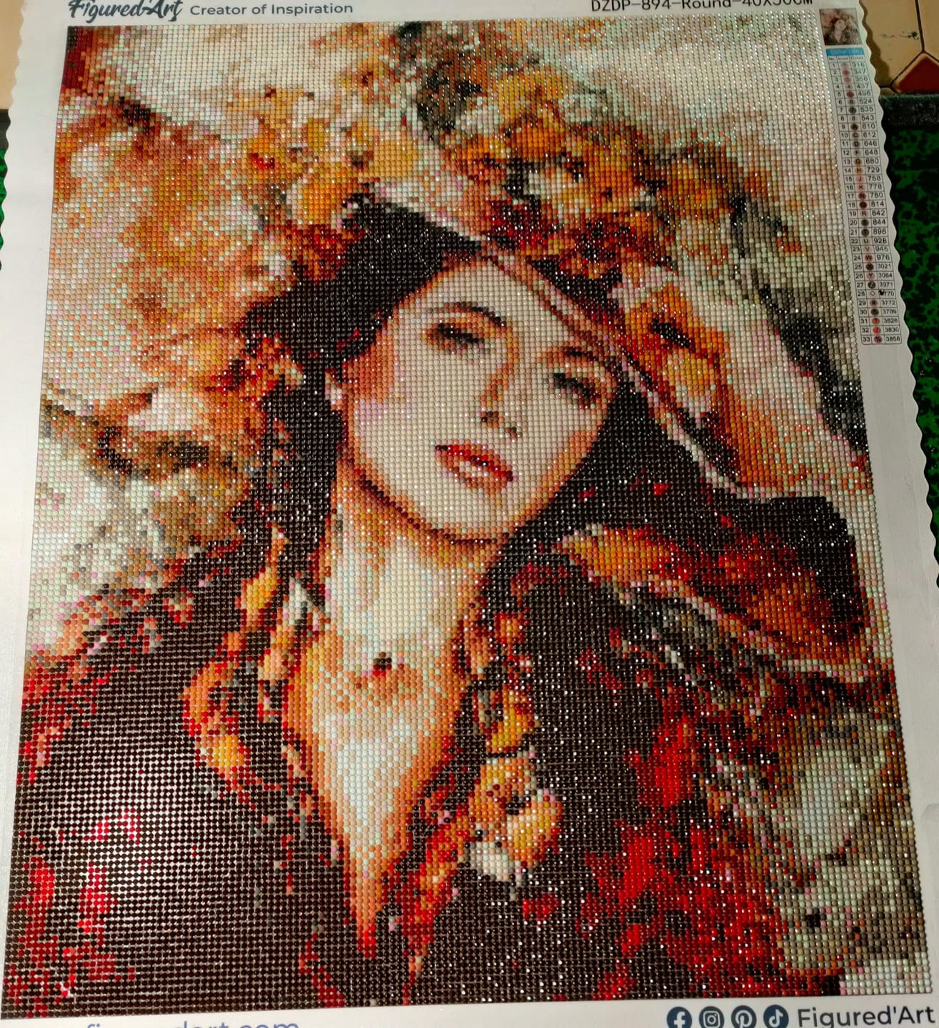 Customer photo review of Broderie Diamant - Femme au Chapeau