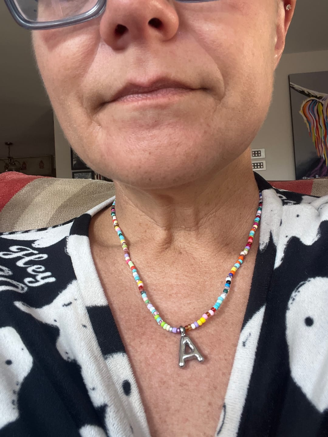 Customer photo review of Marvello Initial Necklace