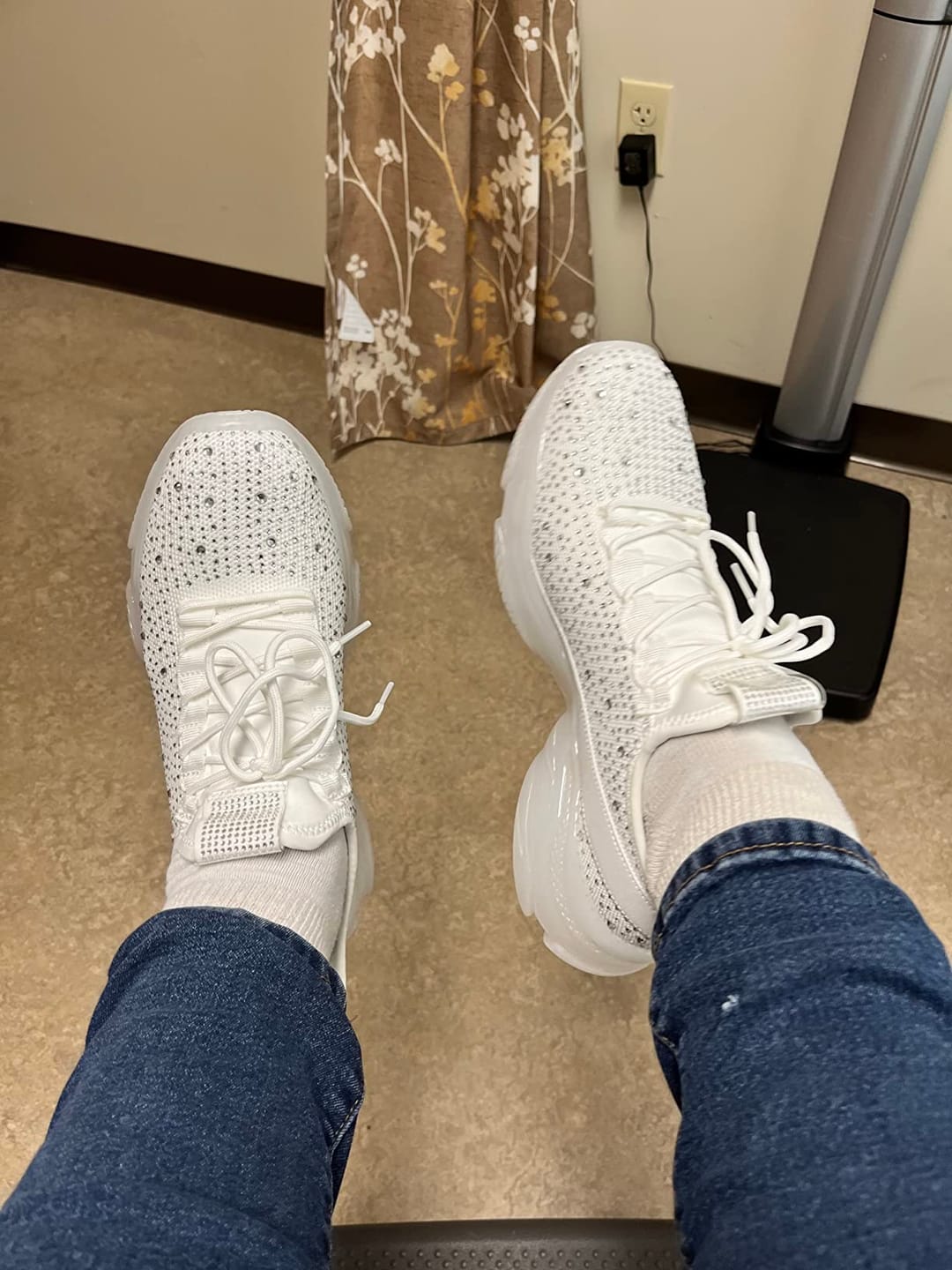Customer photo review of Lucky Step Rhinestone Slip-On Sneakers