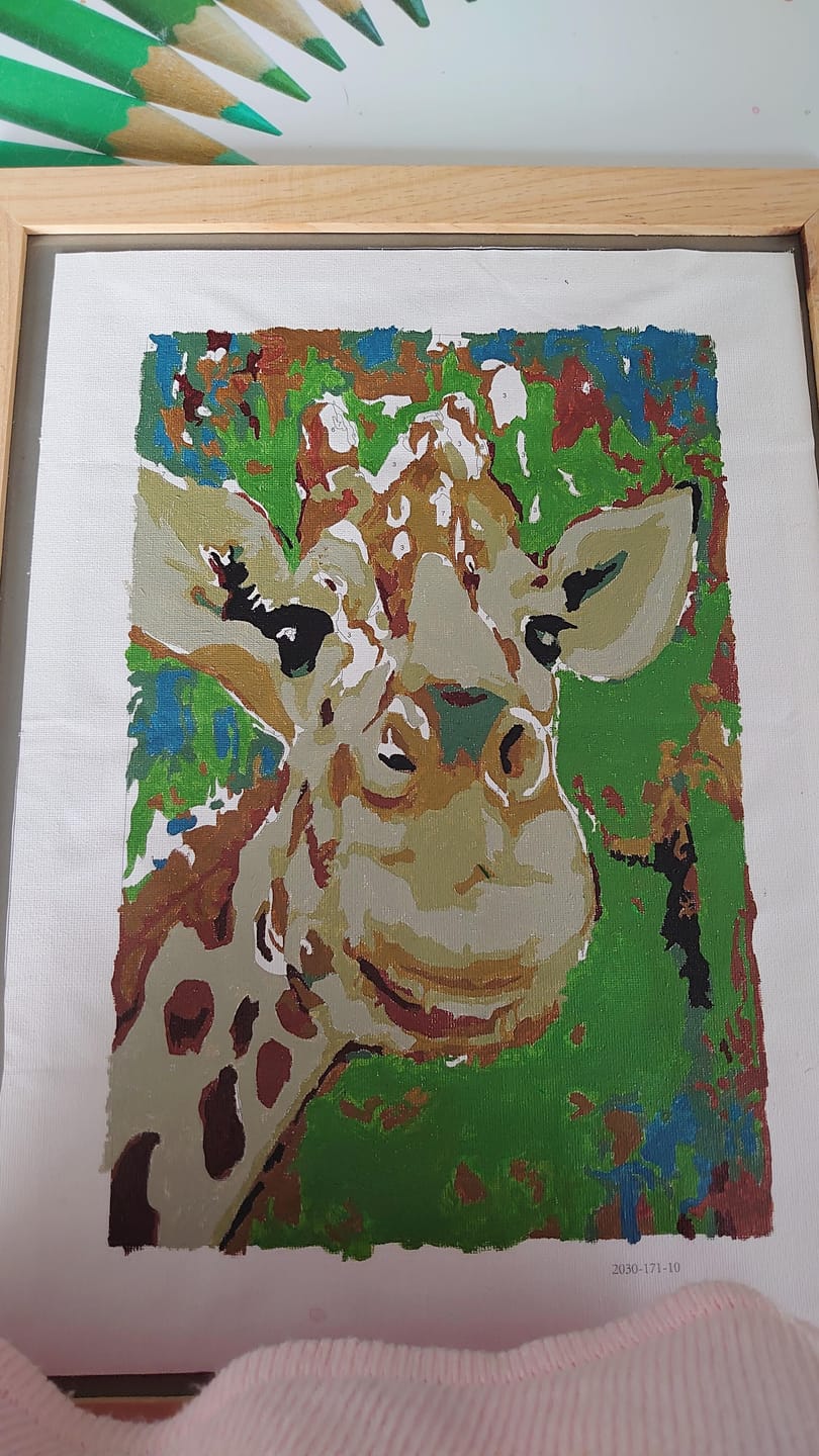 Customer photo review of Peinture Enfants Dessin de Girafe