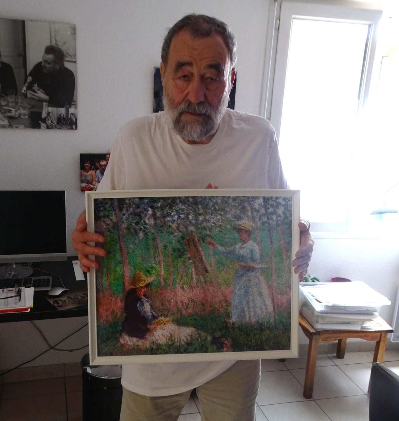 Customer photo review of Broderie Diamant - Dans les bois de Giverny - Monet 40x50cm toile tendue sur châssis