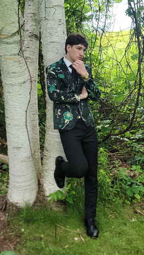 Customer photo review of Men's Birdsong Forest Embroidery Vest