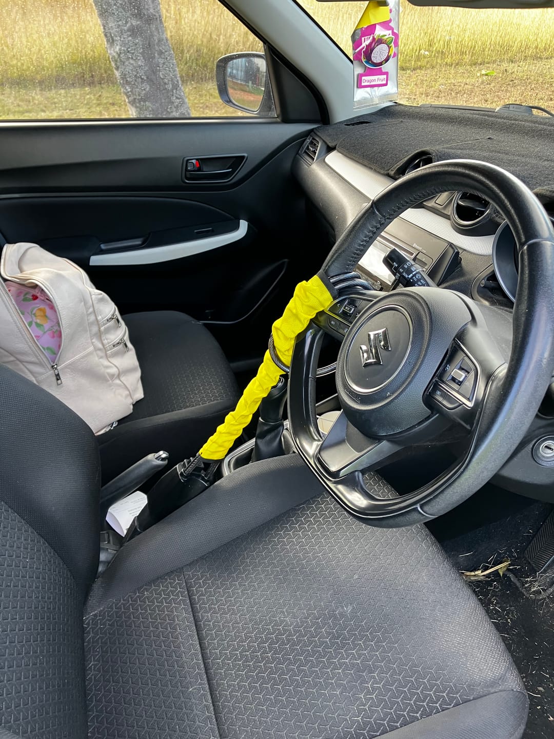 Customer photo review of Lock'd Car Defender — Visible Protection That Thieves Can't Ignore