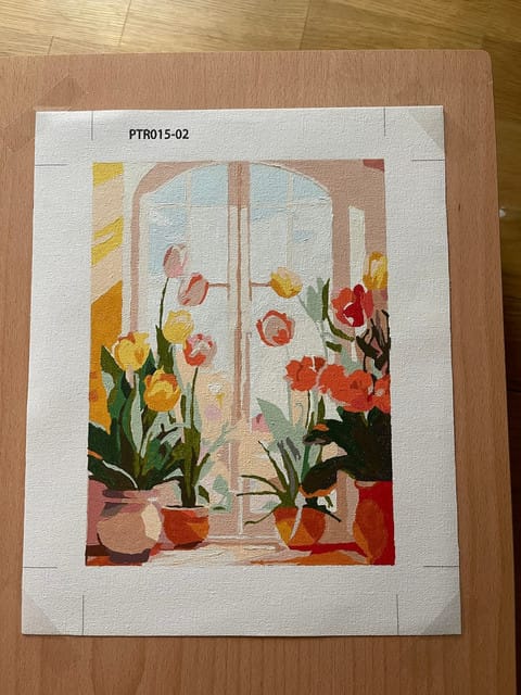 Customer photo review of Mini Peinture par numéros 15x20cm (6 pièces) - Architecture Européenne et Fleurs