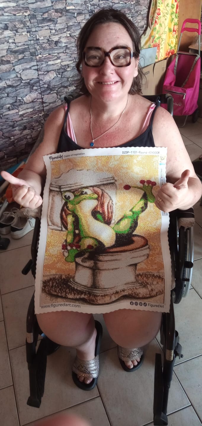 Customer photo review of Broderie Diamant - La Grenouille aux Toilettes