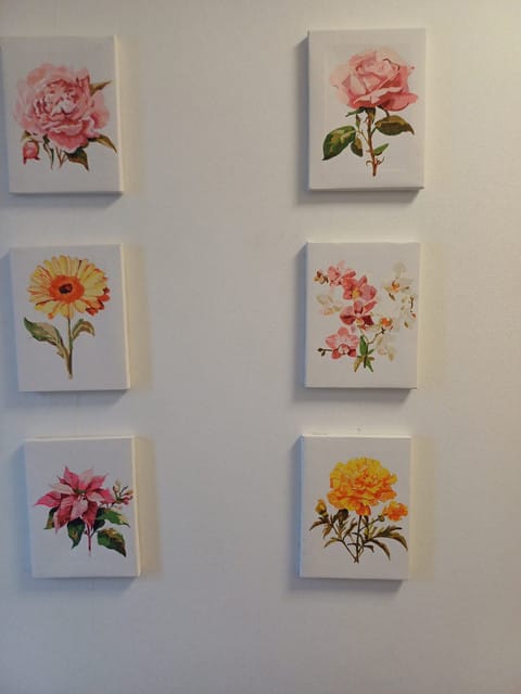 Customer photo review of Mini Peinture par numéros 15x20cm (6 pièces) - Jardin Botanique Printanier