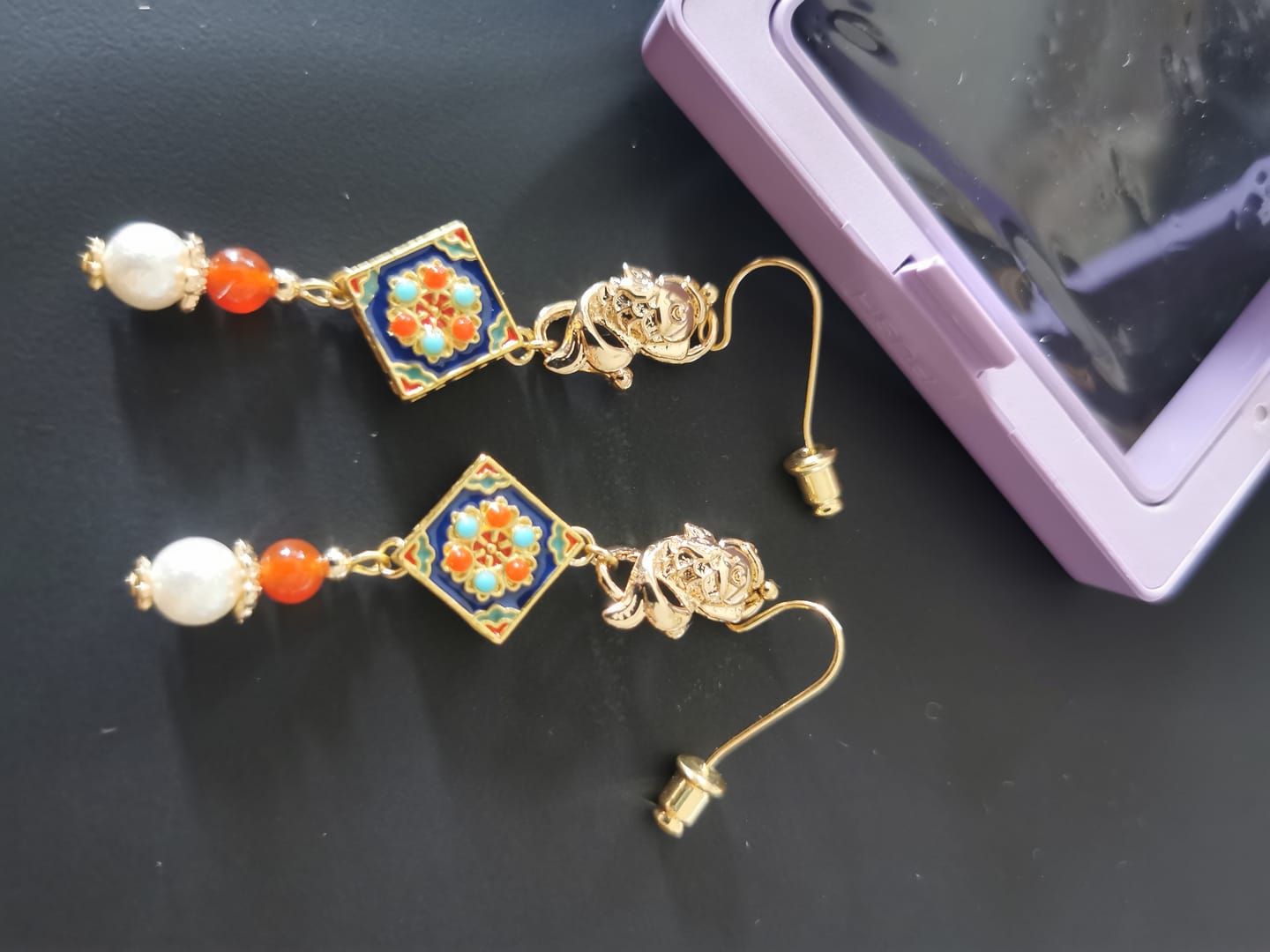 Customer photo review of Hao Yun 好运连连 Good Luck Charm Earrings