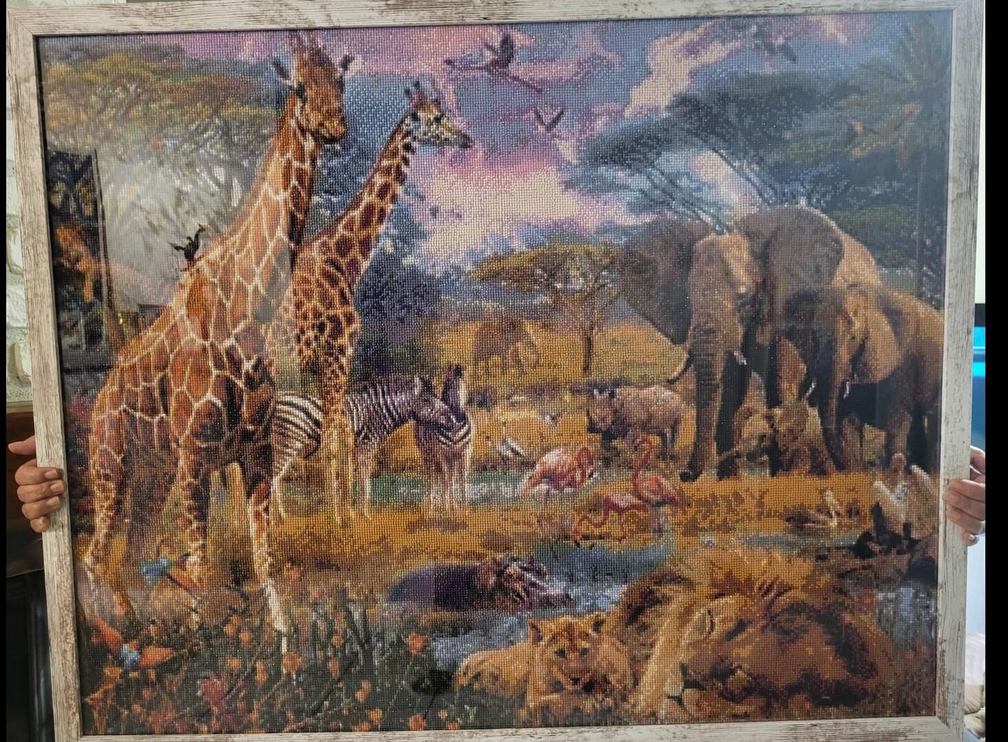 Customer photo review of Broderie Diamant - Animaux dans la savane