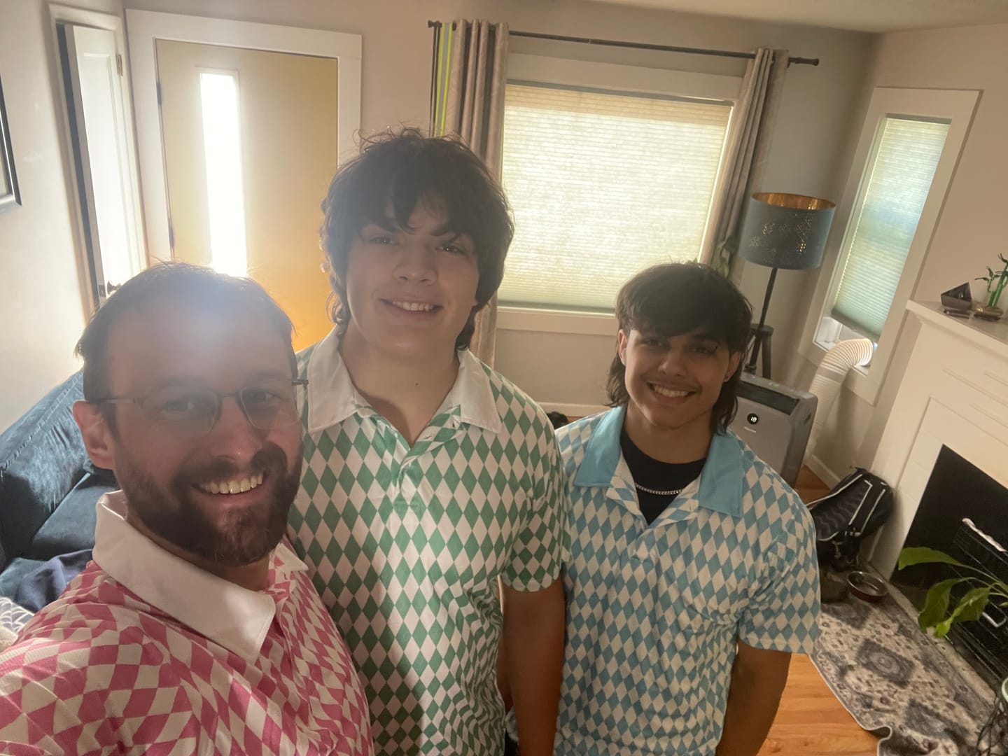 Customer photo review of Bavarian Diamond Polo Shirt for Men Pink White Checkered Moisture Wicking Short Sleeve Golf Top