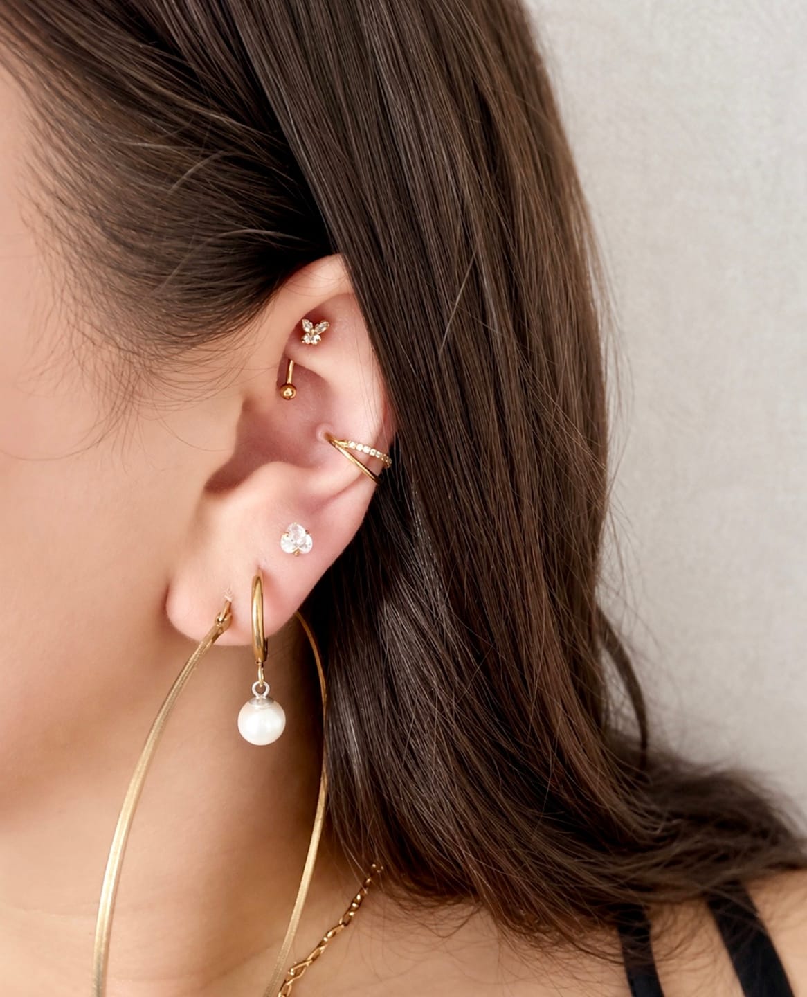 Customer photo review of Butterfly Rook Piercing | Chirurgenstahl