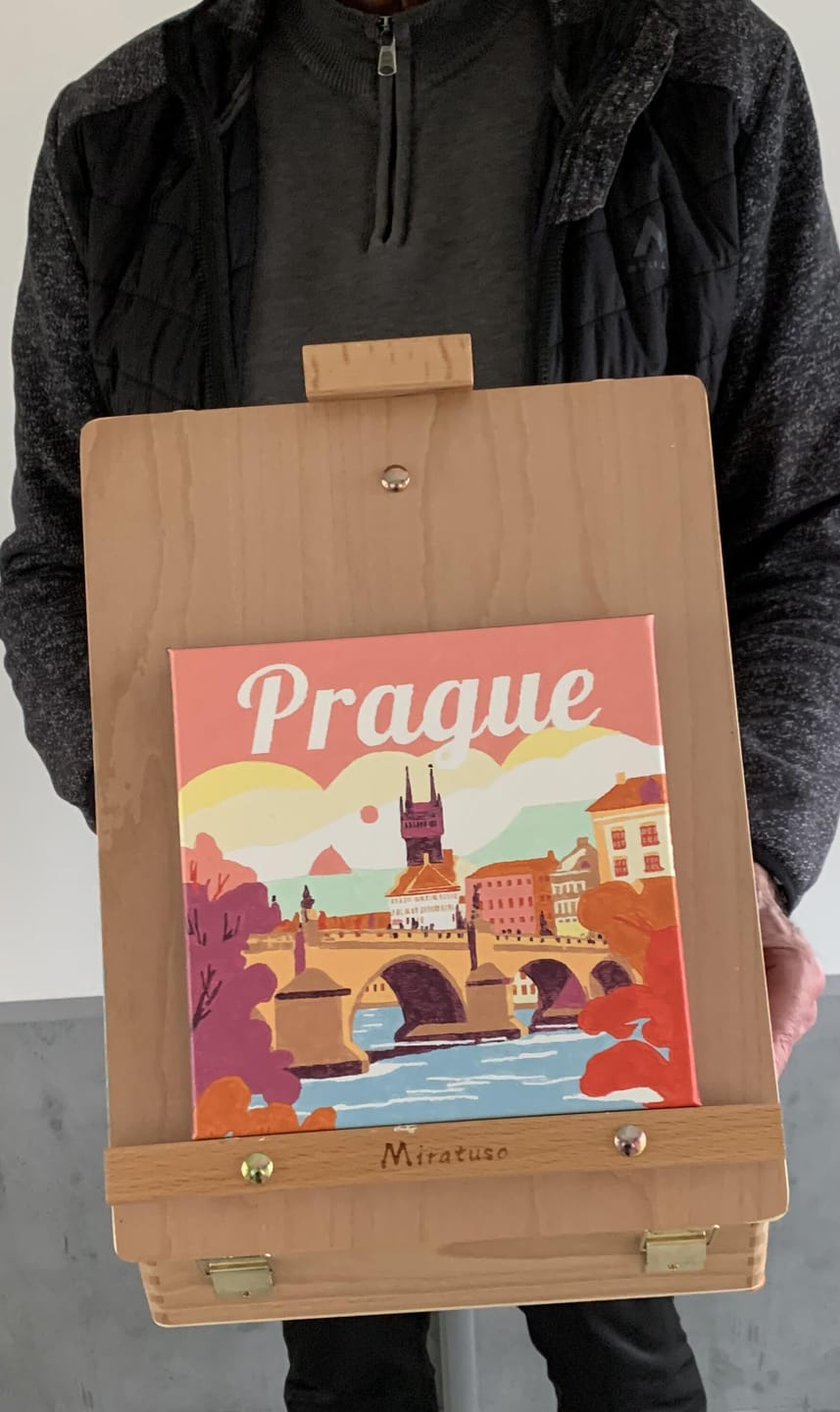 Customer photo review of Mini Peinture par Numéros 20x20cm avec cadre Prague