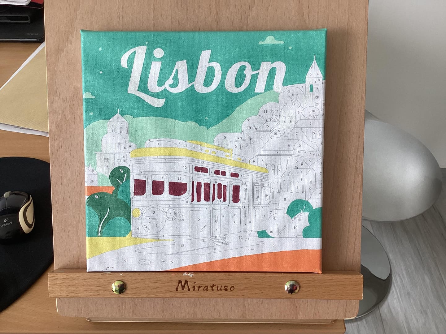 Customer photo review of Mini Peinture par Numéros 20x20cm avec cadre Lisbonne