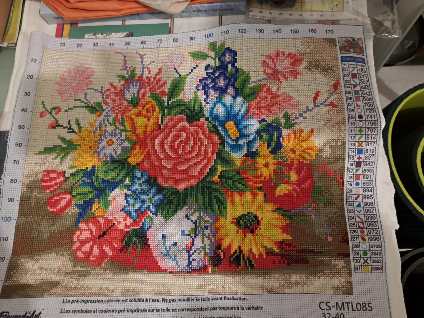 Customer photo review of Broderie Point de Croix - Bouquet Coloré