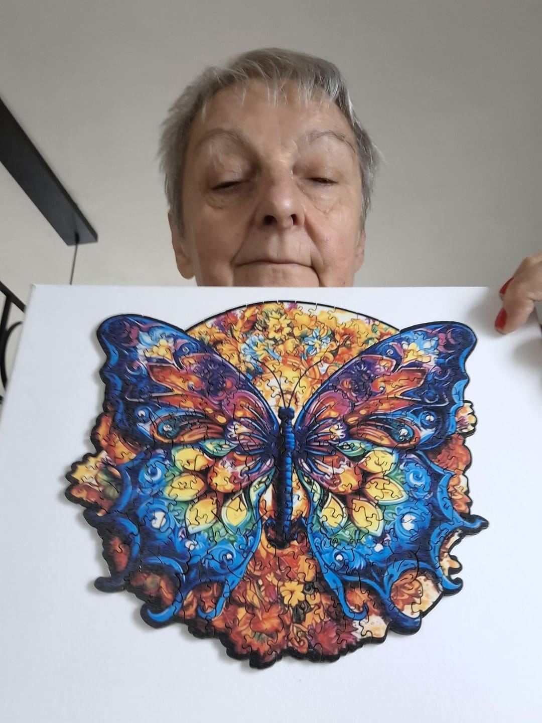 Customer photo review of Puzzle 2D en Bois - Papillon Kaléidoscope