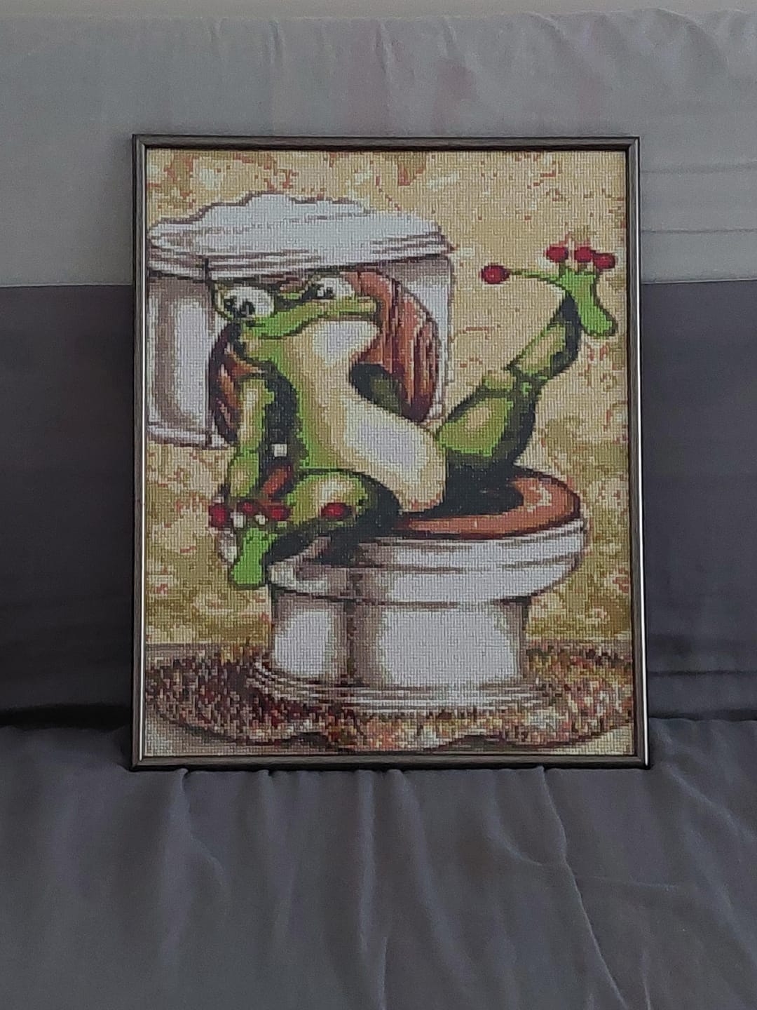 Customer photo review of Broderie Diamant - La Grenouille aux Toilettes