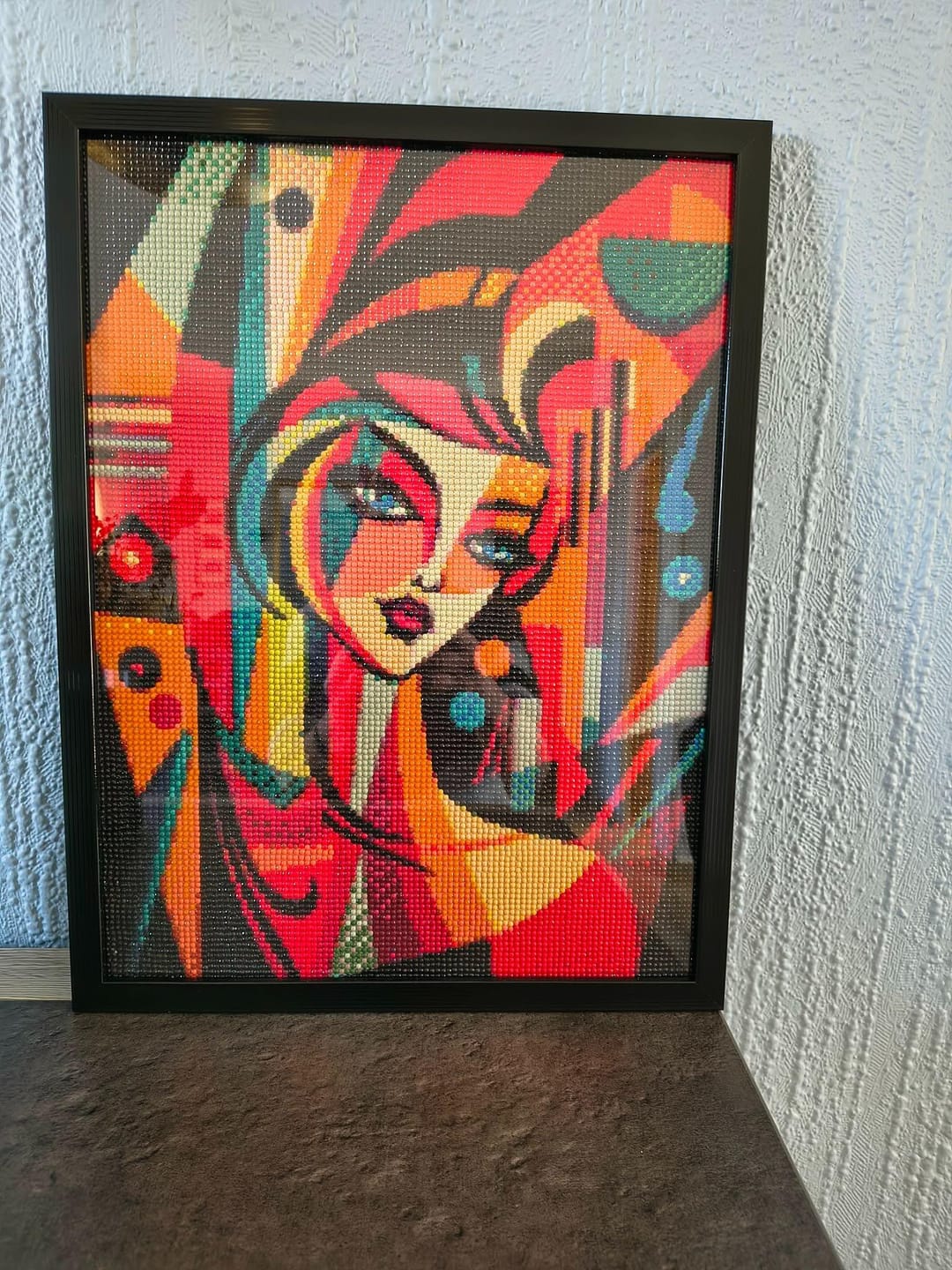 Customer photo review of Broderie Diamant - Femme abstraite style Picasso