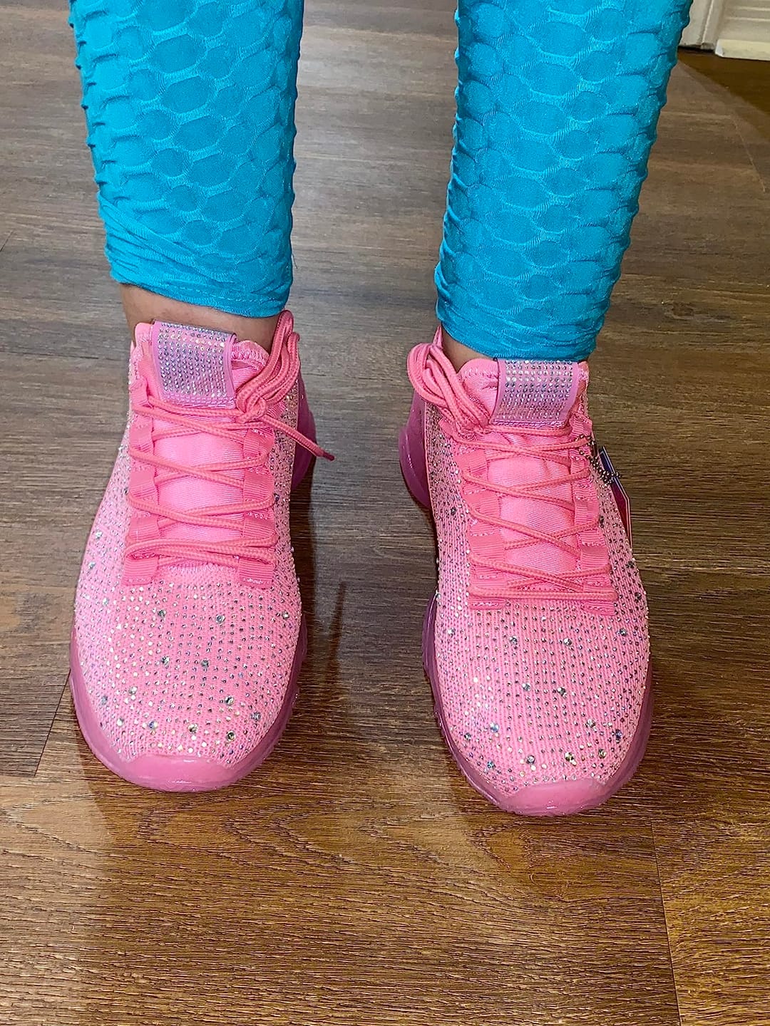 Customer photo review of Lucky Step Rhinestone Slip-On Sneakers