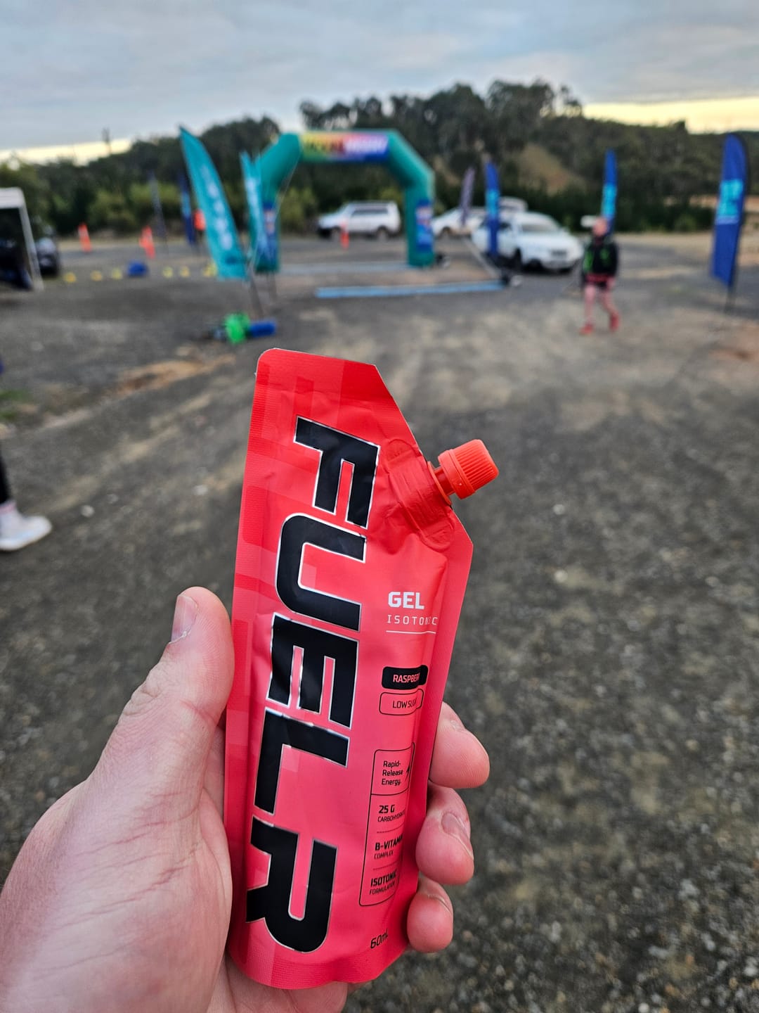Customer photo review of CAFFEINATED ENERGY GELS - BLUE RASPBERRY