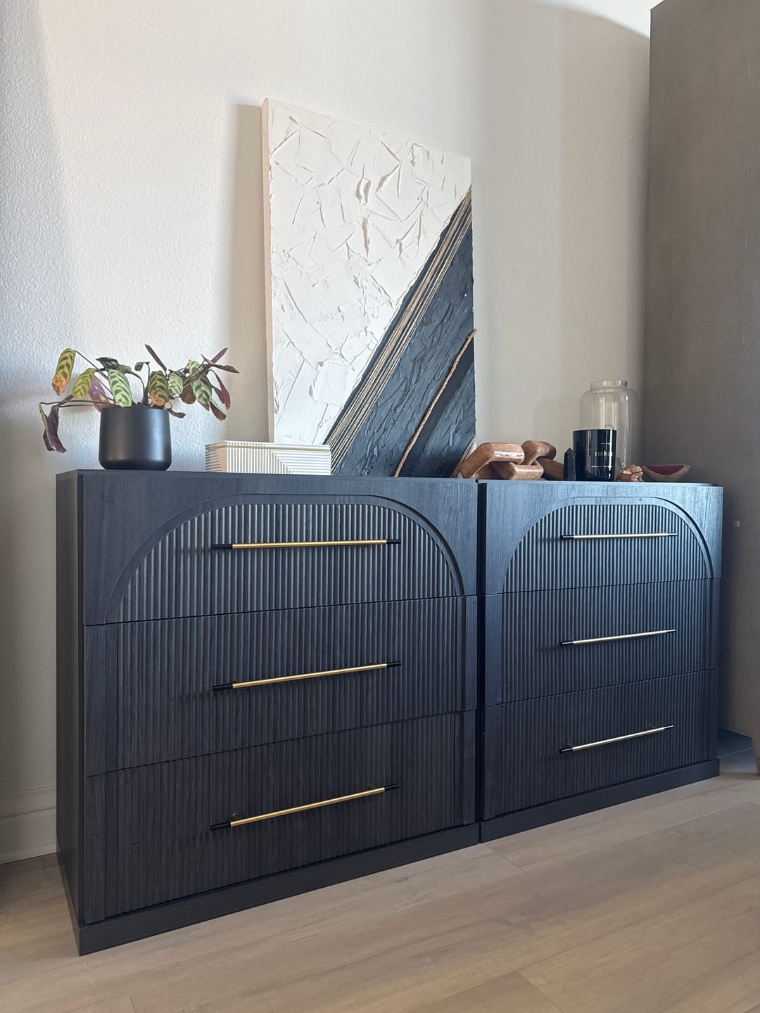 Customer photo review of Jagger Fluted 3-Drawer Dressers (2-Piece)