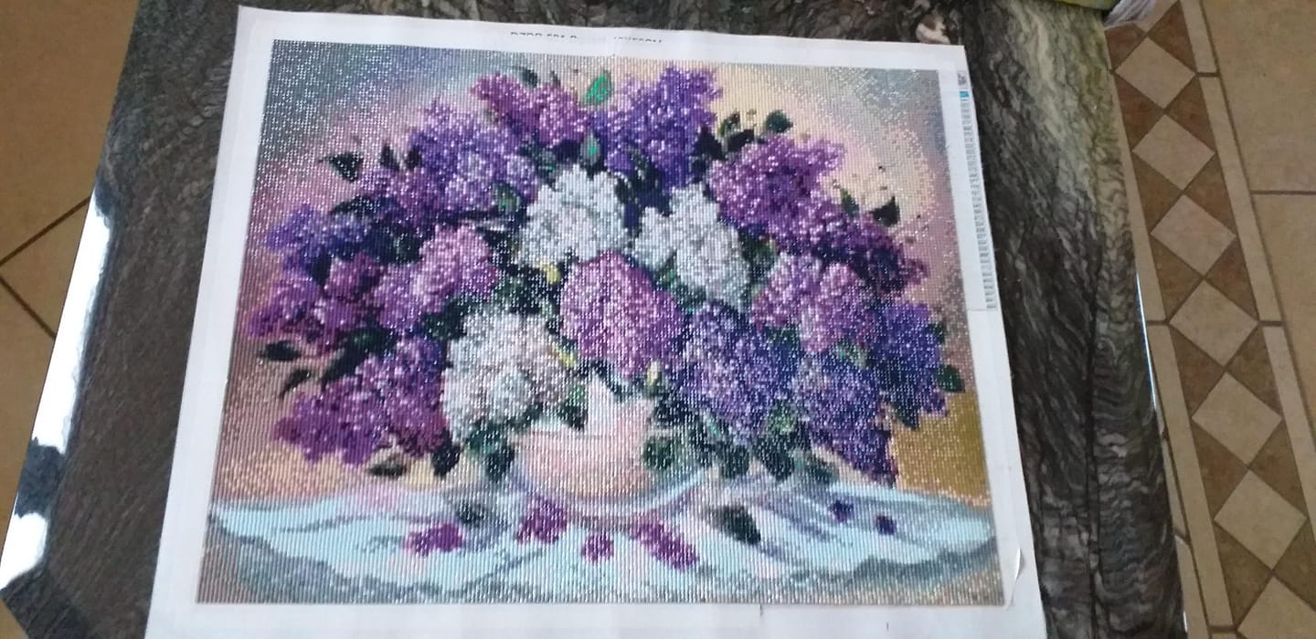 Customer photo review of Broderie Diamant - Bouquet Violet