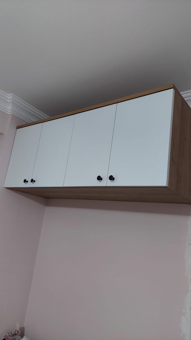 Customer photo review of Rani BA120 Gardırop Üst Modülü Çok Amaçlı Dolap Sepet Ceviz - Beyaz