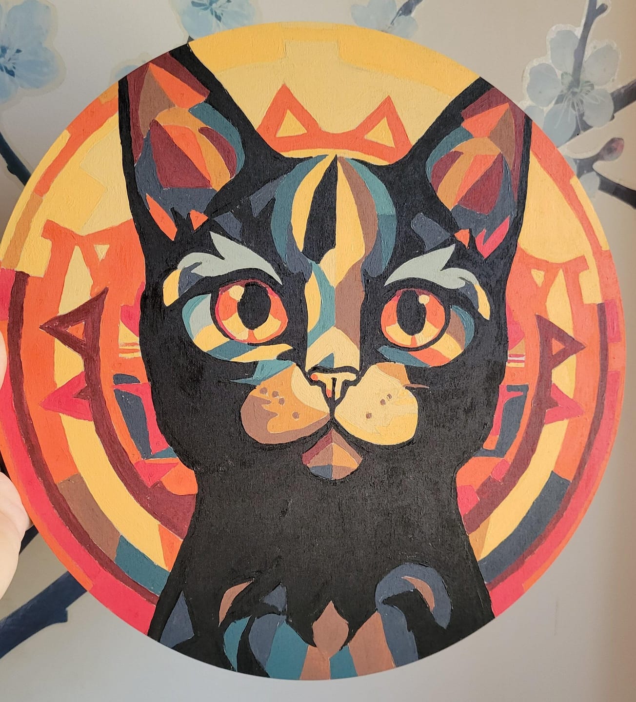 Customer photo review of Peinture par Numéro sur Disque en bois - Chat noir Art Déco
