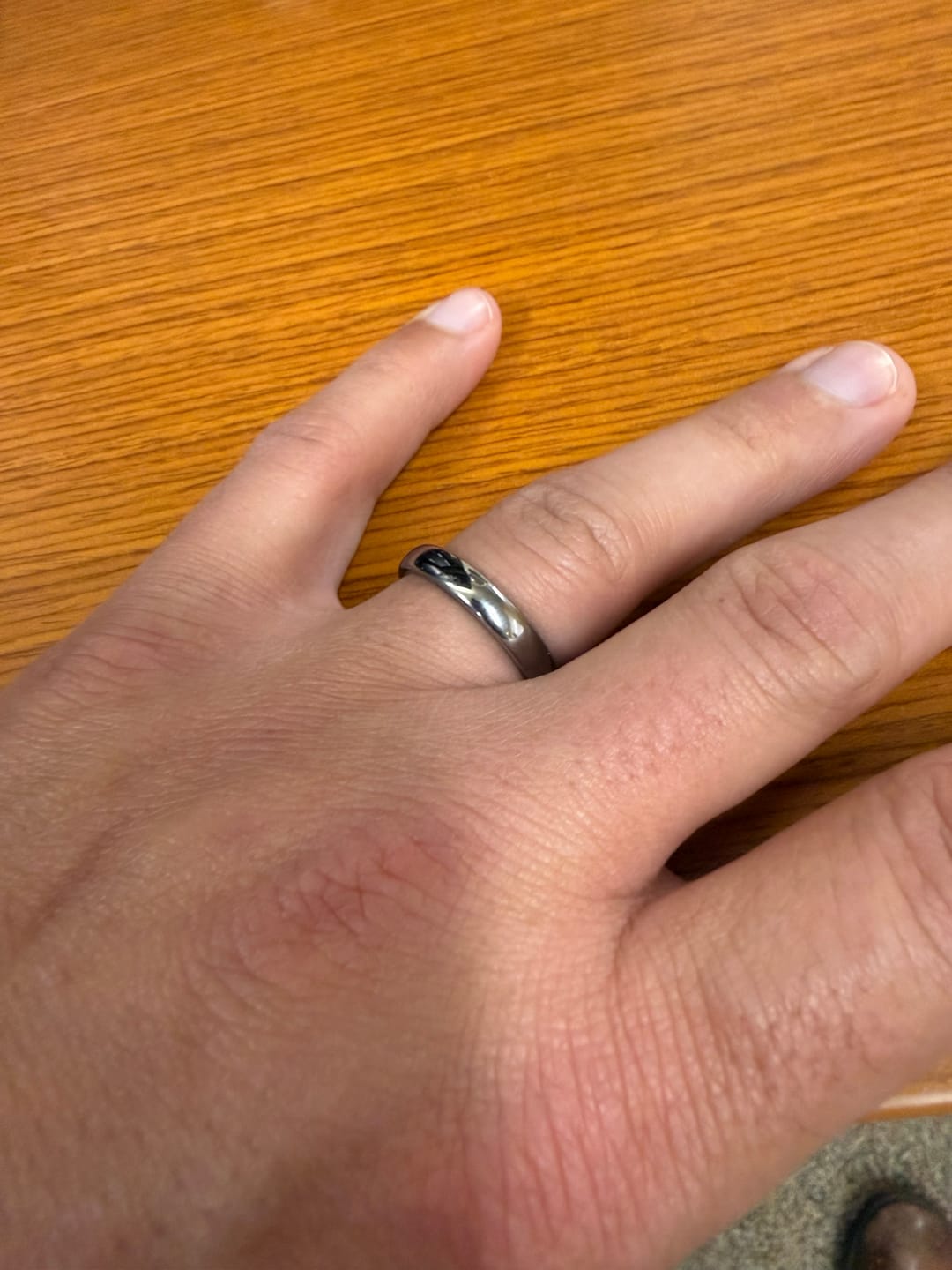 Customer photo review of High Polished Silver Band - 4mm