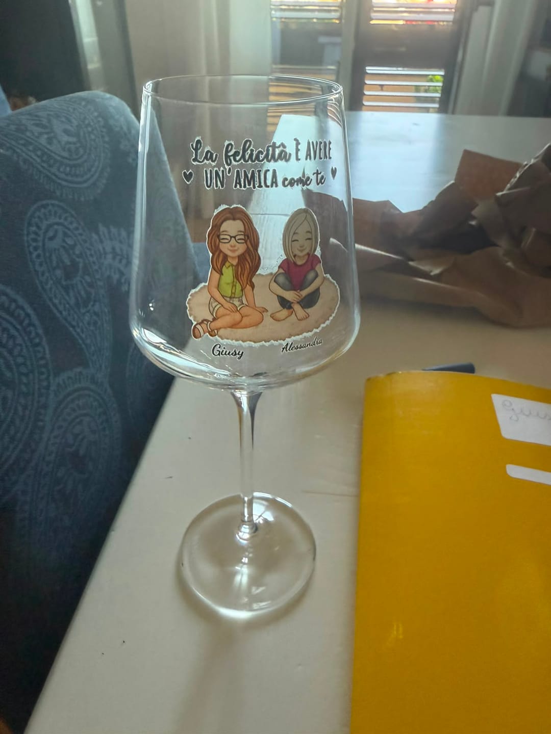 Customer photo review of Cin Cin! - Bicchiere da vino personalizzato per migliori amiche