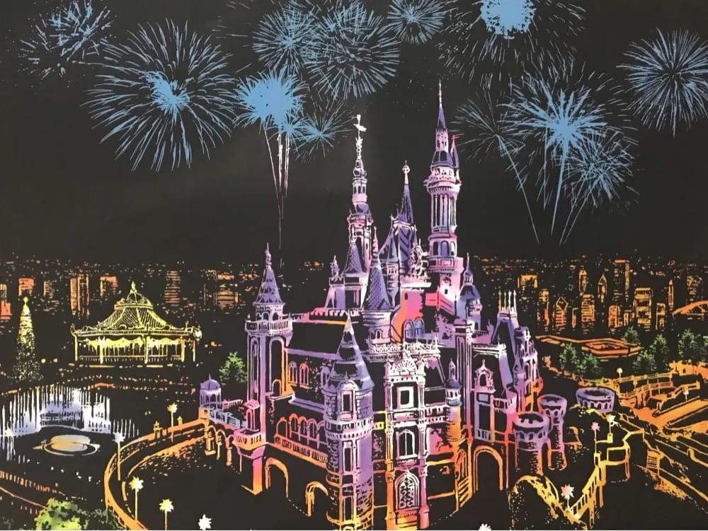 Customer photo review of Peinture à gratter - Chateau magique