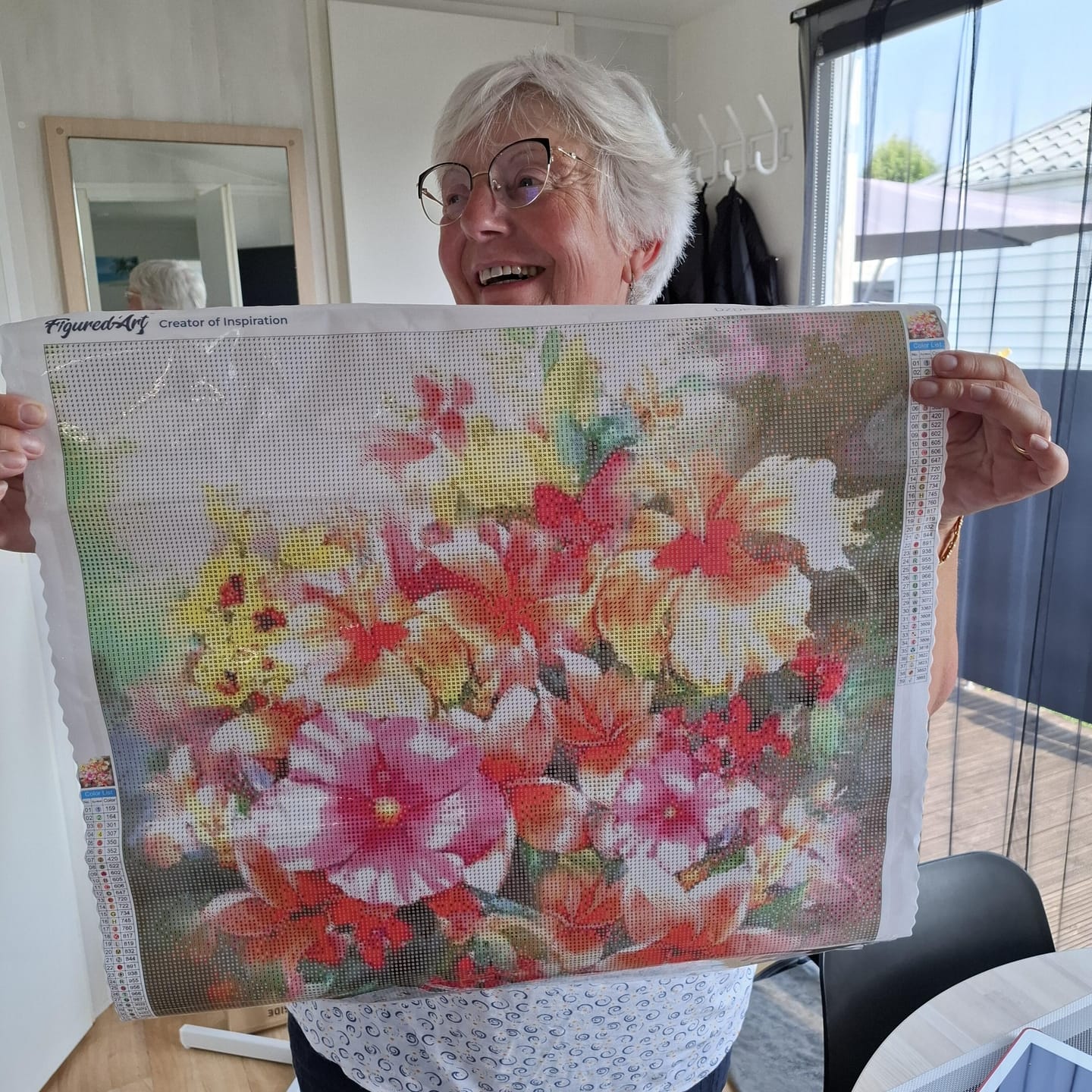 Customer photo review of Broderie Diamant - Fleurs Multi couleurs