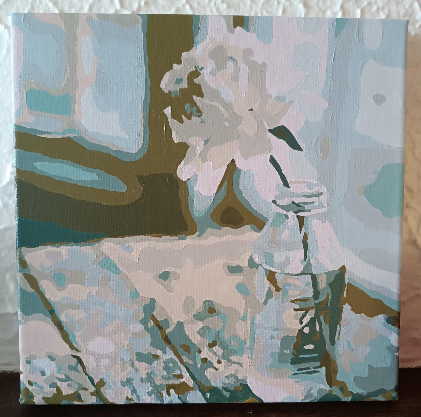 Customer photo review of Mini Peinture par Numéros 20x20cm avec cadre Fleur Blanche