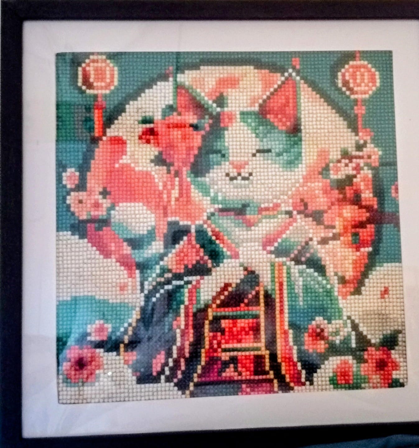 Customer photo review of Mini Diamond Painting 25x25cm - Chat Princesse Japonaise
