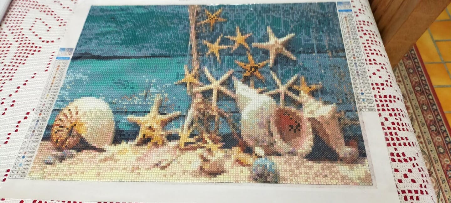 Customer photo review of Broderie Diamant - Filet et Etoiles de Mer