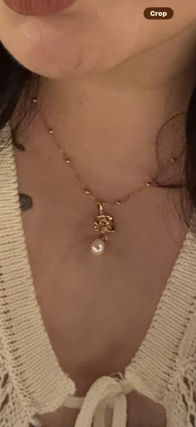 Customer photo review of Orchid Bloom Pearl Necklace