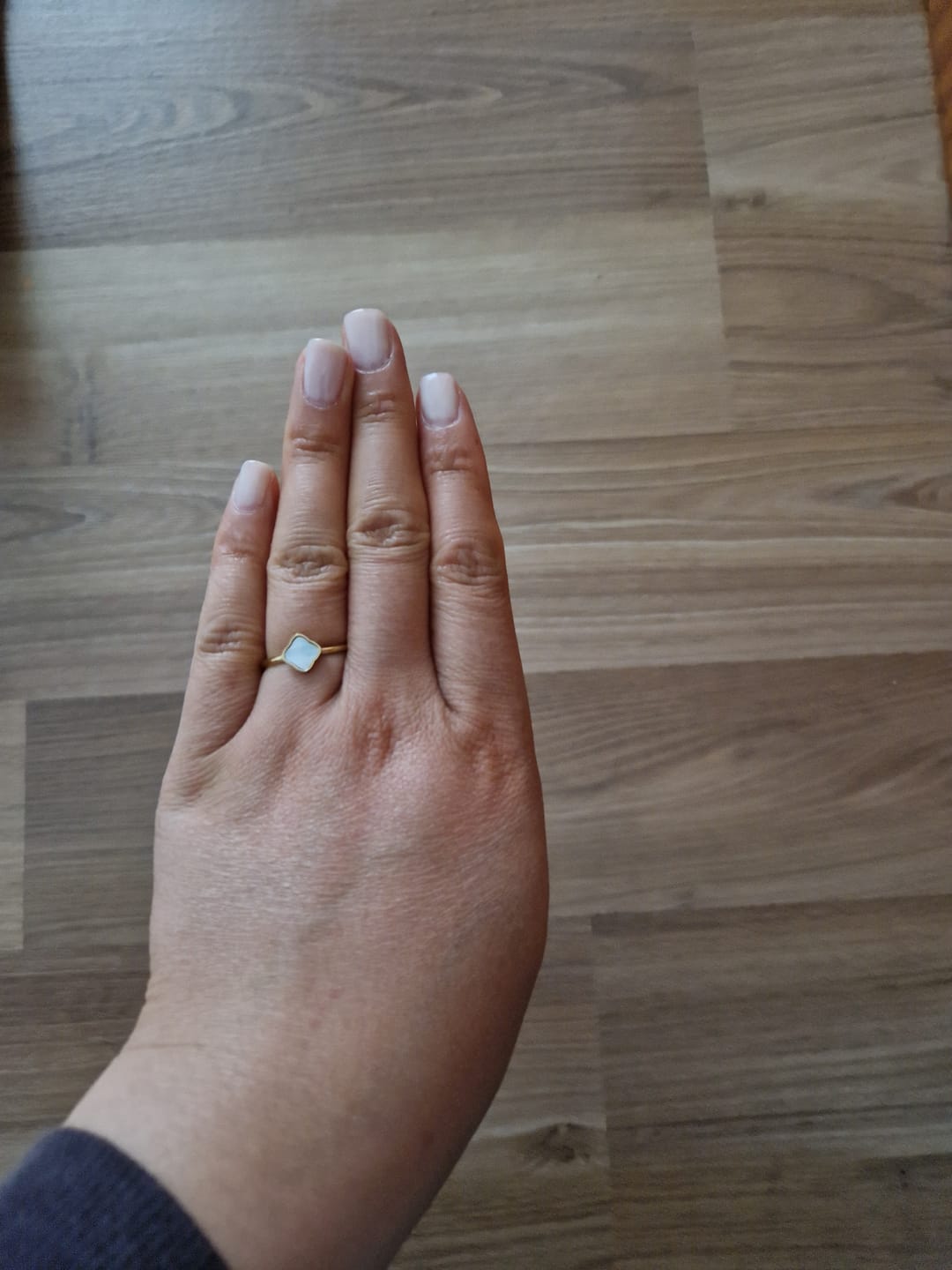 Customer photo review of Flora Gold White Ring