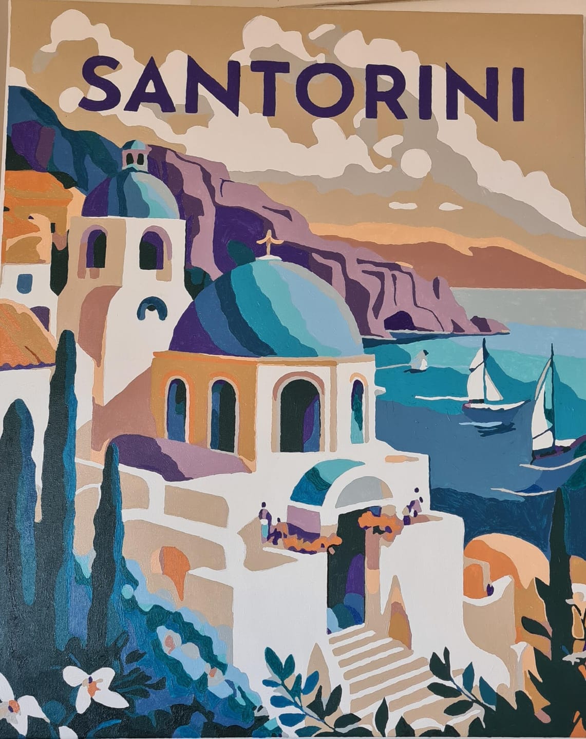 Customer photo review of Affiche Vintage Santorin
