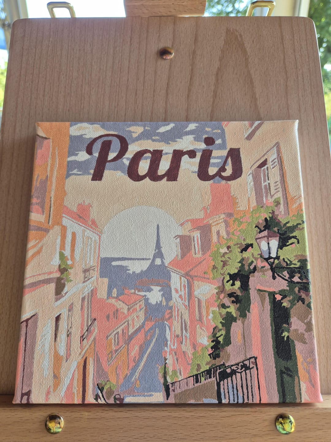 Customer photo review of Mini Peinture par Numéros 20x20cm avec cadre Vue de Paris
