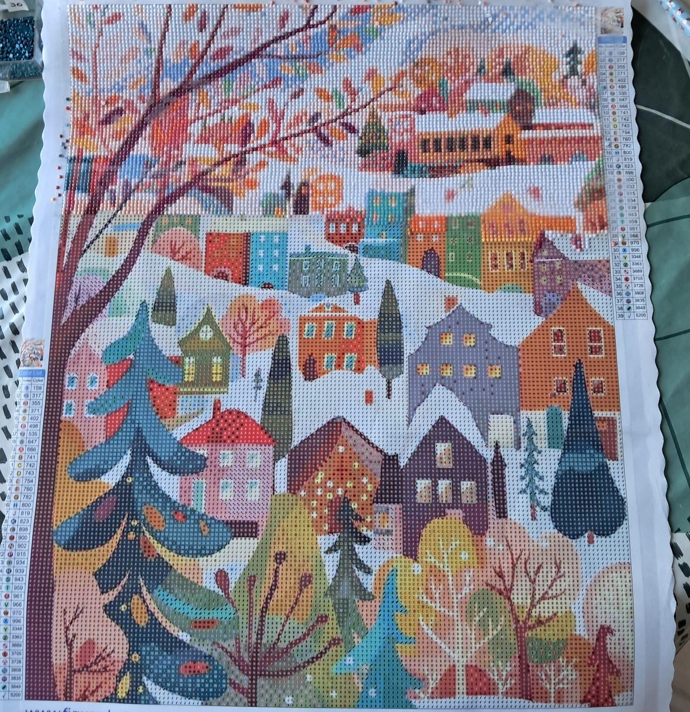 Customer photo review of Broderie Diamant - Village Hivernal Coloré