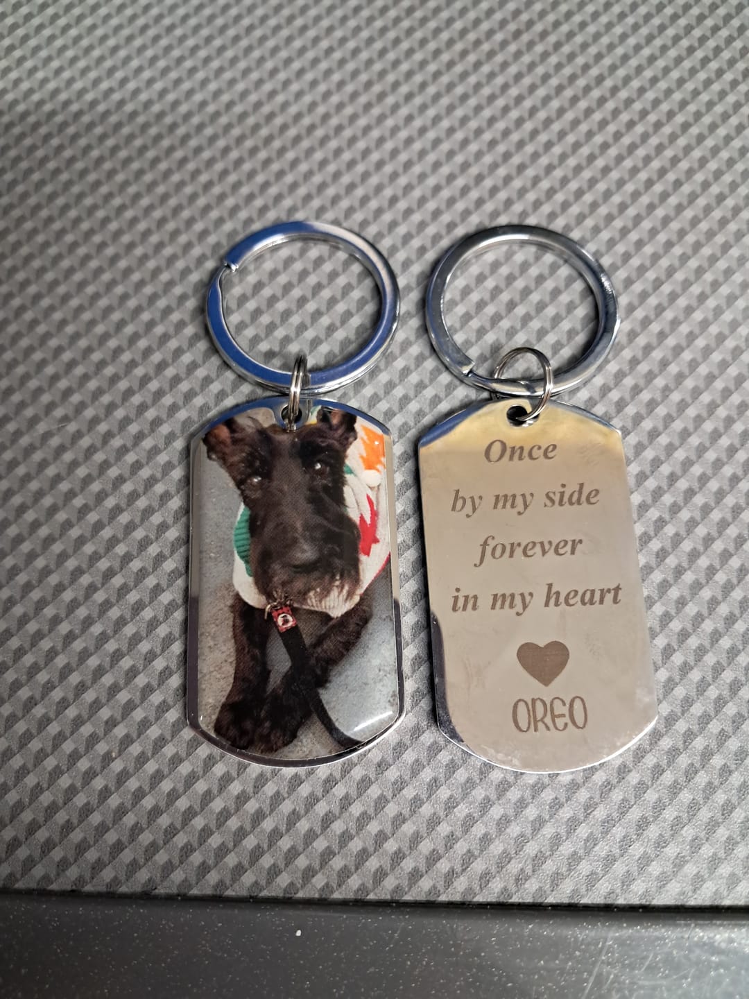 Customer photo review of Personalized Pet Keychain