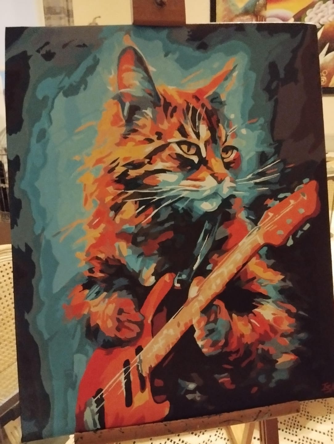 Customer photo review of Chat rocker en Abstrait