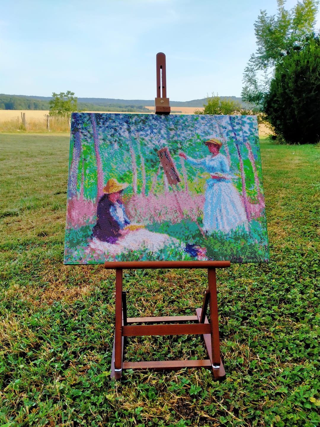 Customer photo review of Broderie Diamant - Dans les bois de Giverny - Monet 40x50cm toile tendue sur châssis