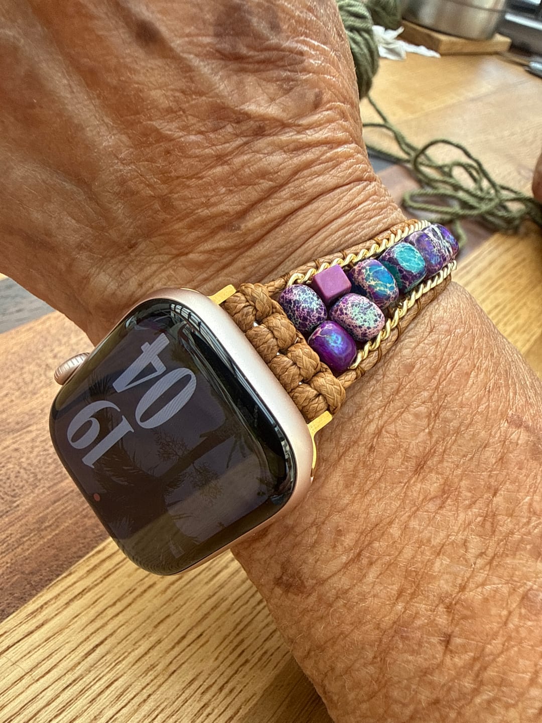 Customer photo review of Moonlight Jasper Apple Watch Strap