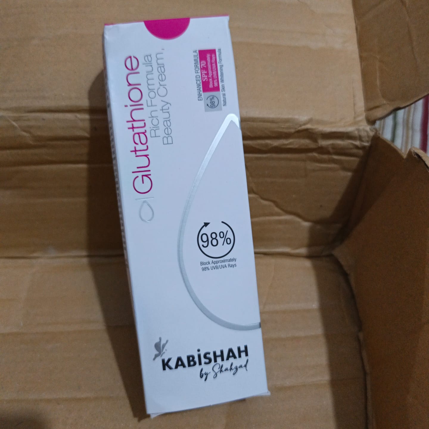Customer photo review of Glutathione 3% Rich Formula Beauty Cream