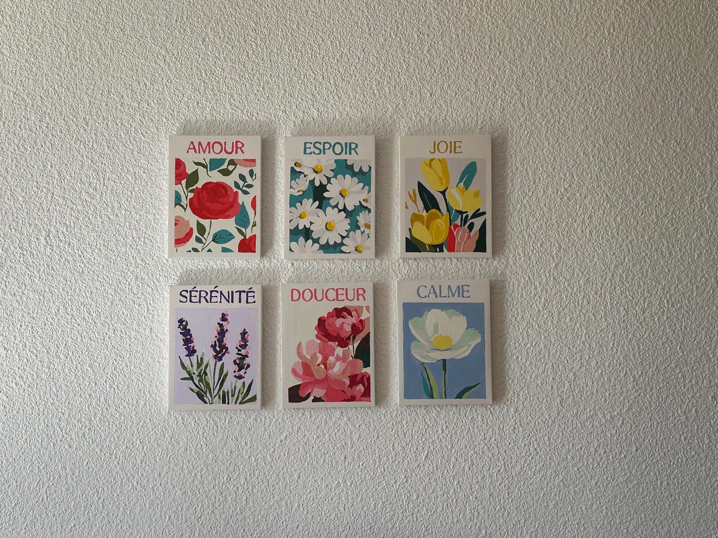 Customer photo review of Mini Peinture par numéros 15x20cm (6 pièces) - Fleurs de Bonheur