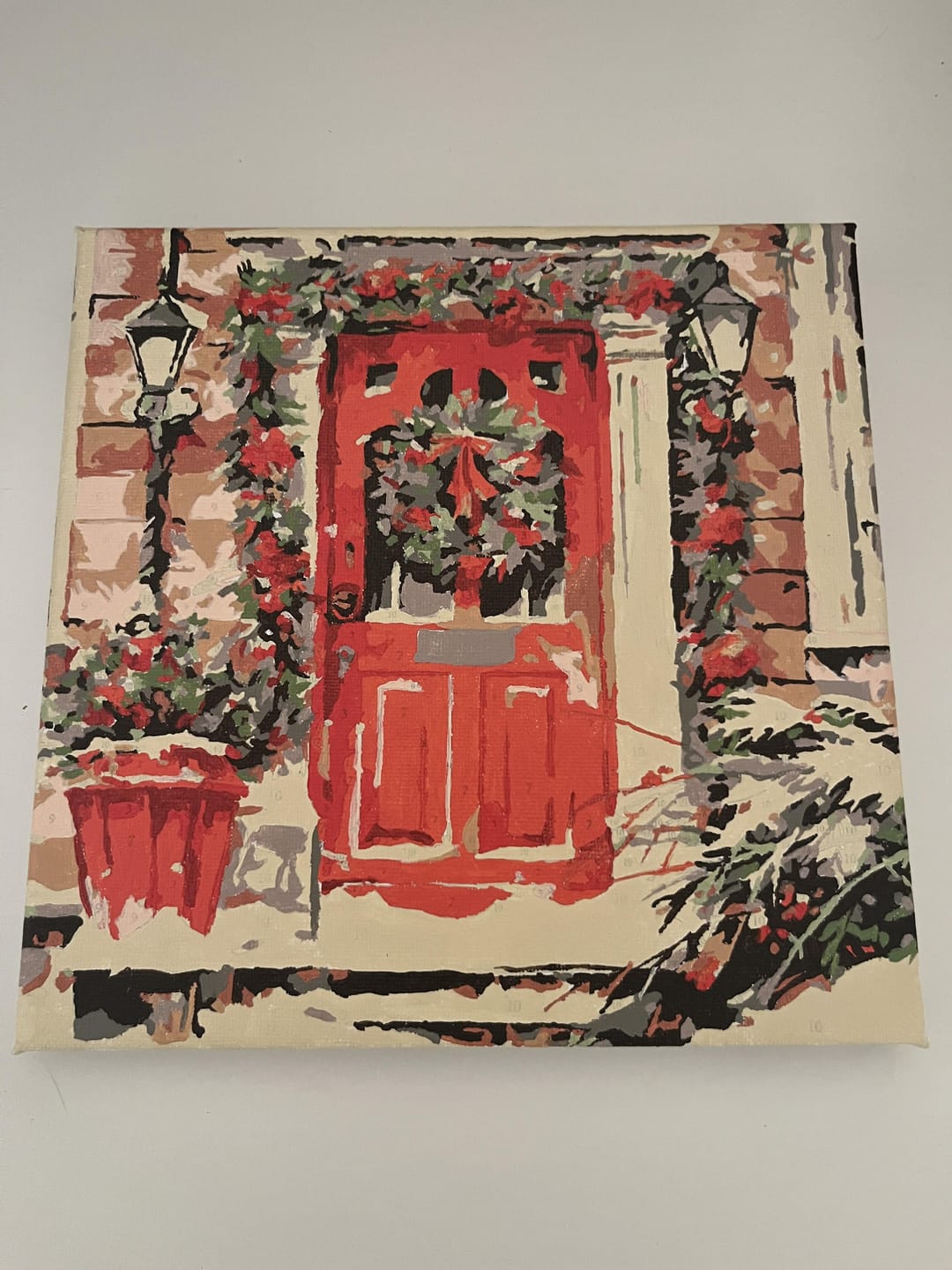 Customer photo review of Mini Peinture par Numéros 20x20cm avec cadre Porte Rouge